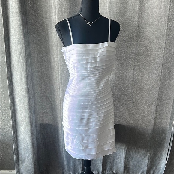 White House Black Market Dresses & Skirts - White House Black Market White Sheath Mini Dress Spaghetti Strap